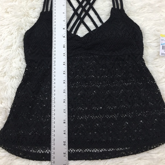 Bongo black crochet tankini top size medium - Picture 2 of 6